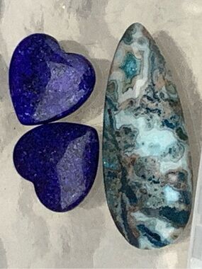 3 Blue Colors Cabochons from Collection